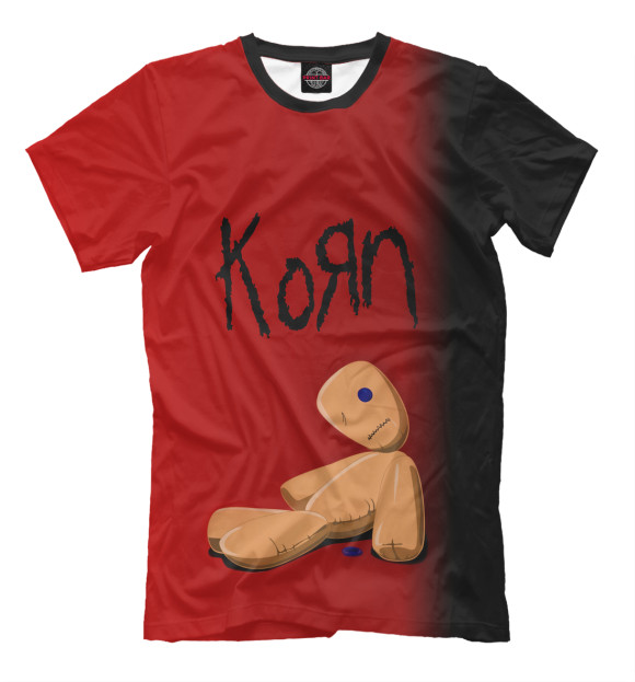 Мужская футболка с изображением Korn цвета Молочно-белый