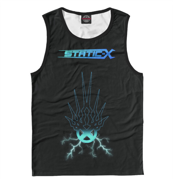 Мужская майка с притом Static-X цвета Белый Мужская майка с изображением Static-X цвета Белый