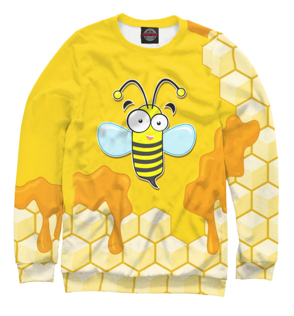 Мужской свитшот с изображением Пчелка цвета Белый