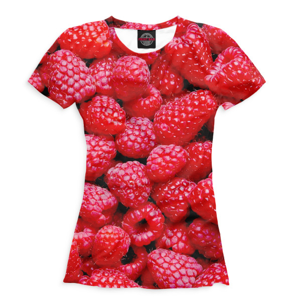 Женская футболка с изображением Малина цвета Белый