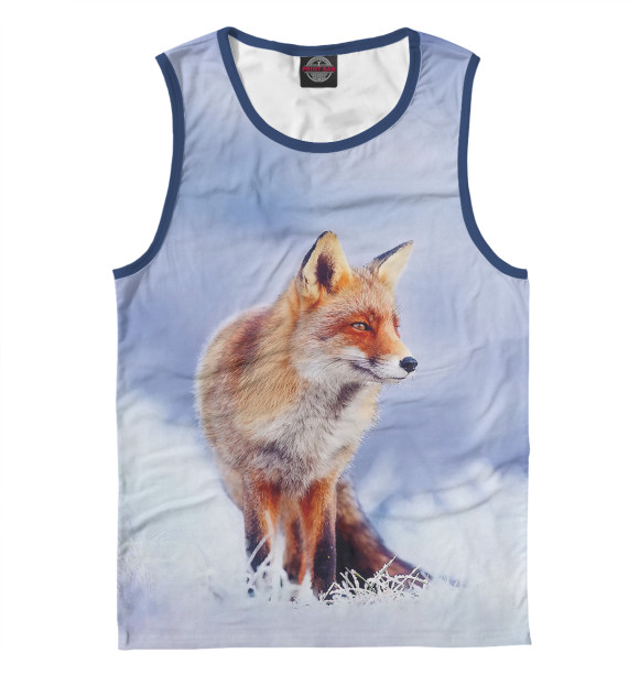 Мужская майка с притом Лиса цвета Белый Мужская майка с изображением Лиса цвета Белый