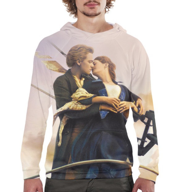 Мужское худи с изображением Титаник цвета Белый