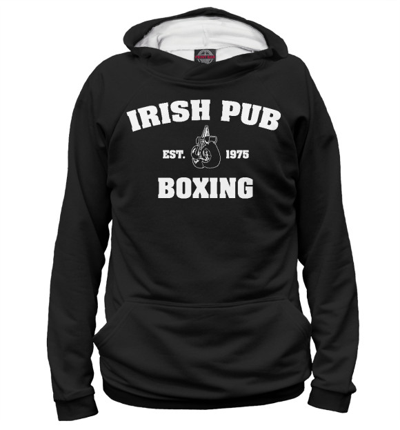 Мужское худи с изображением Irish Pub Boxing цвета Белый