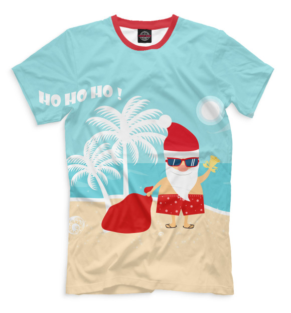 Мужская футболка с изображением Новый Год цвета Бежевый