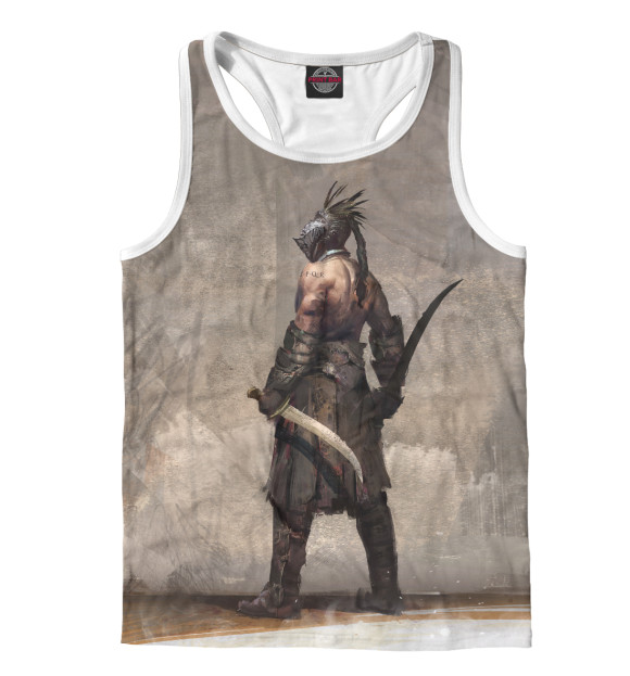 Мужская майка-борцовка с изображением Gladiator цвета Белый