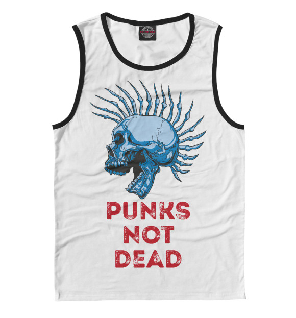 Мужская майка с изображением Punks not dead цвета Белый