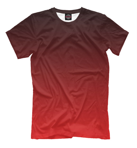 Мужская футболка с изображением Градиент Красный в Черный цвета Темно-бордовый