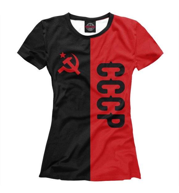 Футболка для девочек с изображением СССР Black&Red цвета Белый