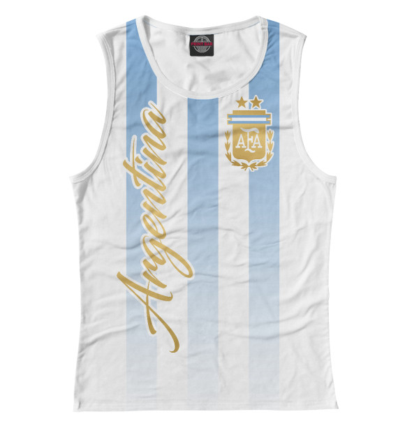 Женская майка с изображением Аргентина цвета Белый