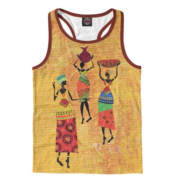 Мужская майка-борцовка с притом Африканки цвета Белый Мужская майка-борцовка с изображением Африканки цвета Белый