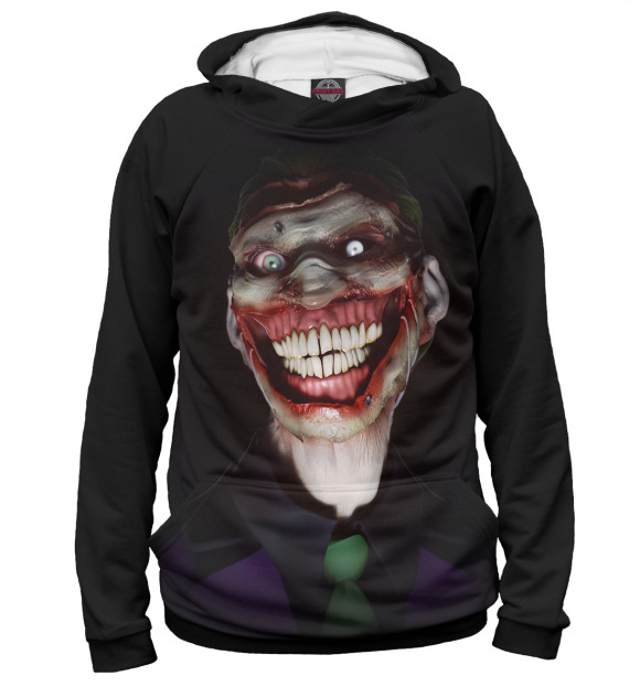 Женское худи с изображением Джокер цвета Белый