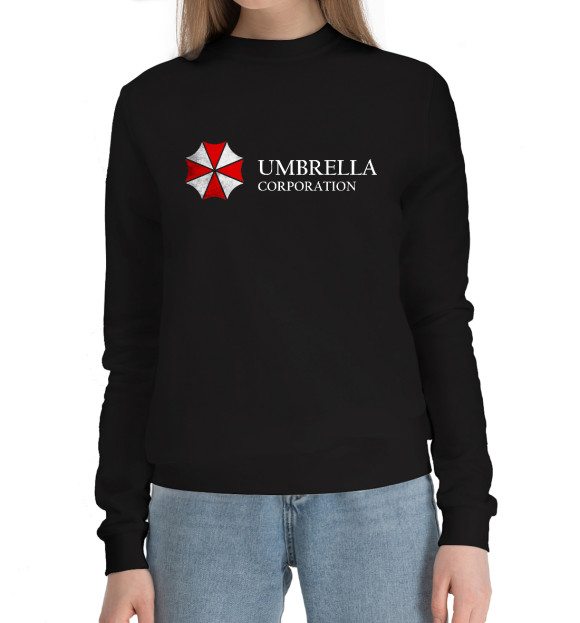 Женский хлопковый свитшот с изображением Umbrella цвета Черный