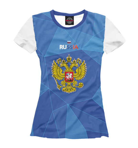 Футболка для девочек с изображением Россия спорт цвета Белый