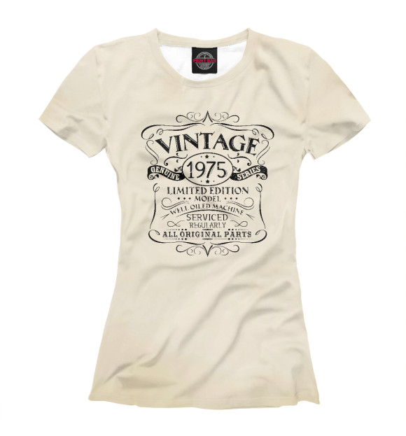 Футболка для девочек с изображением Vintage 1975 цвета Белый