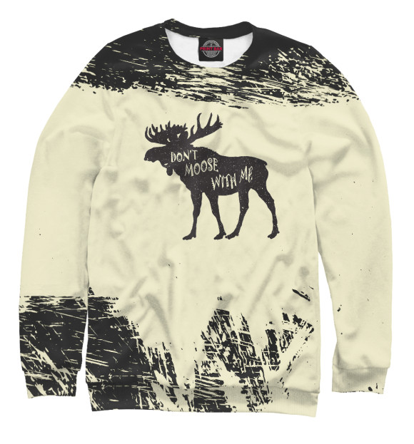 Мужской свитшот с изображением Dont Moose With Me Distress цвета Белый