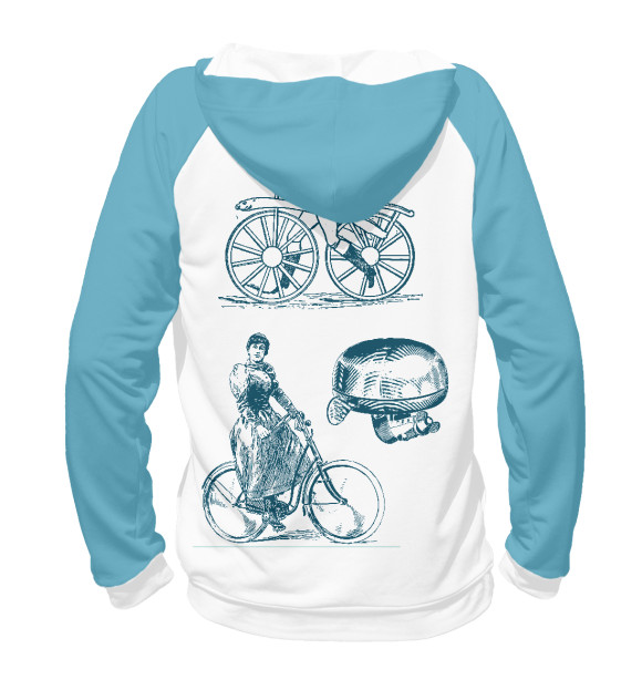 Мужское худи с изображением Retro Bike цвета Белый