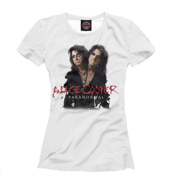 Женская футболка с изображением Alice Cooper цвета Белый