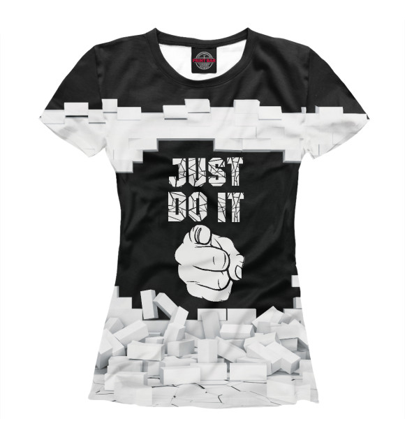 Женская футболка с изображением Just do it цвета Белый