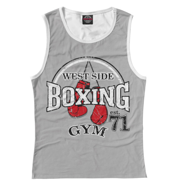 Женская майка с изображением Boxing цвета Белый