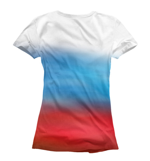 Женская футболка с изображением Русский медведь. цвета Белый