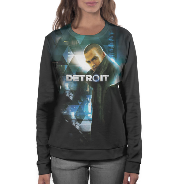 Женский свитшот с изображением Detroit: Become Human цвета Белый