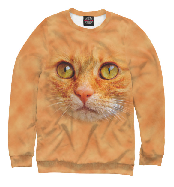 Женский свитшот с изображением Котик цвета Белый