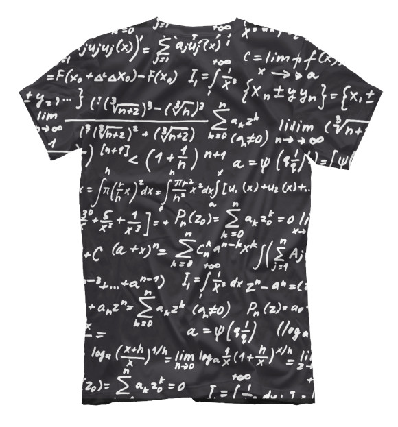 Мужская футболка с изображением математические формулы цвета Белый