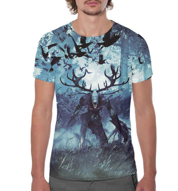 Мужская футболка с изображением The Witcher цвета Белый
