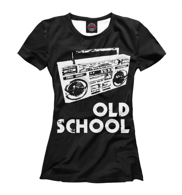 Футболка для девочек с изображением Old School цвета Белый