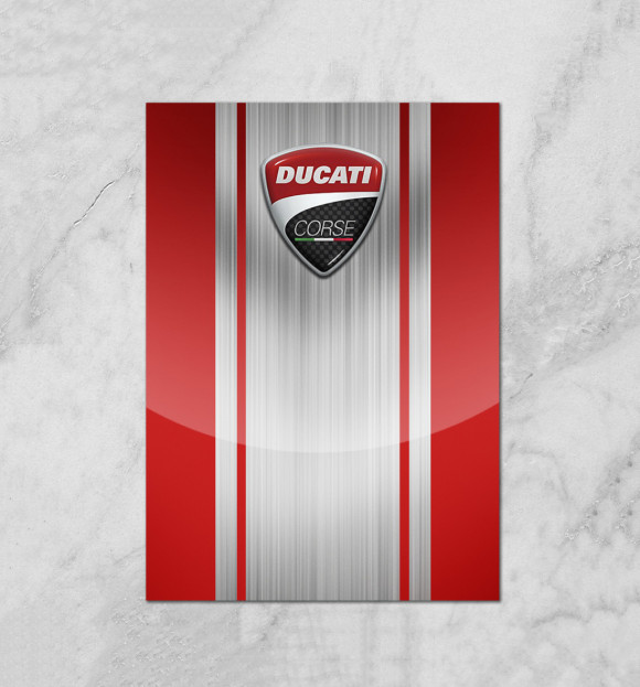 Плакат с изображением Ducati цвета Белый