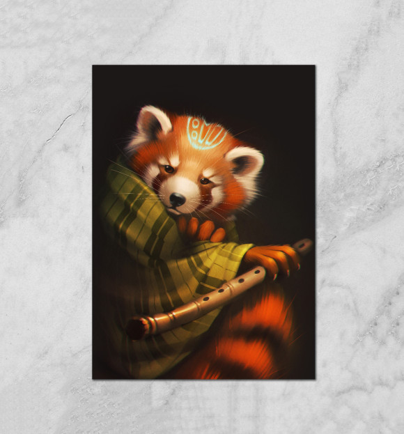 Плакат с изображением Red panda цвета Белый