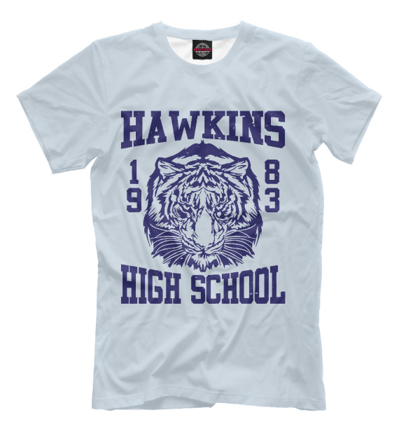 Мужская футболка с изображением Школа Хоукинса цвета Бежевый