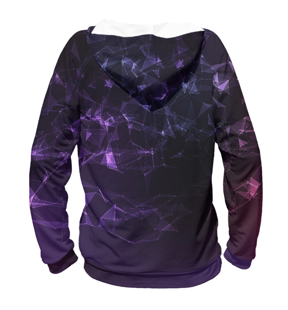 Мужское худи с изображением Фиолетовые созвездия цвета Белый