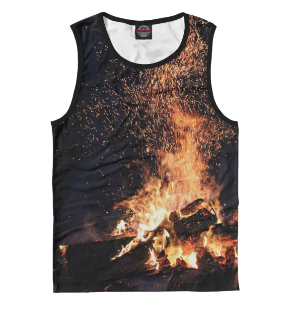 Мужская майка с изображением FIre цвета Белый