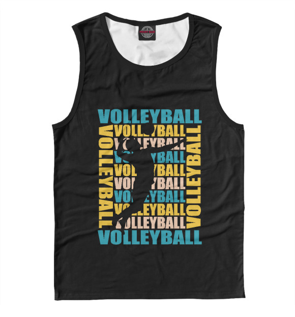 Мужская майка с изображением Volleyball цвета Белый