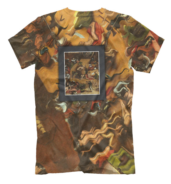 Мужская футболка с изображением Кошмарные миры Босха цвета Белый