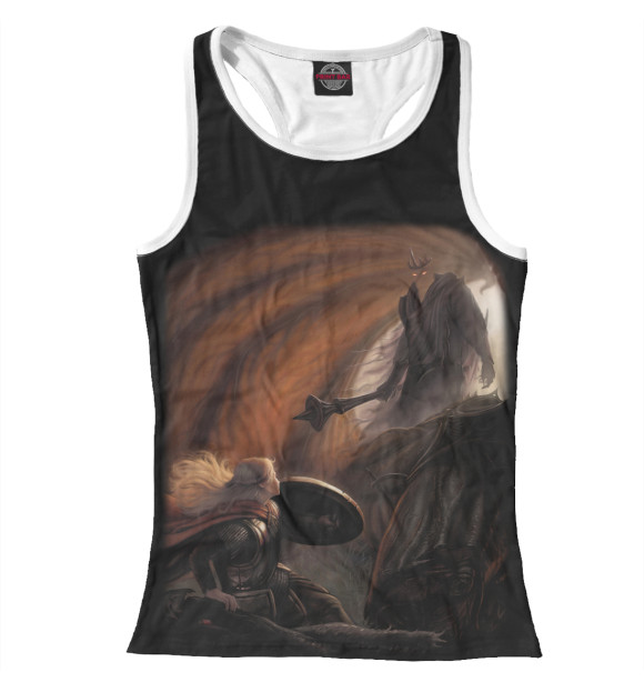 Женская майка-борцовка с изображением Встреча с сауроном цвета Белый