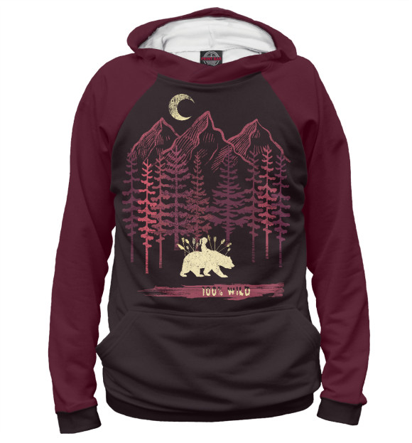 Женское худи с изображением Wild Friends цвета Белый