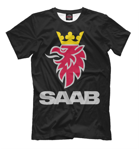 Мужская футболка с изображением SAAB цвета Р‘РµР»С‹Р№