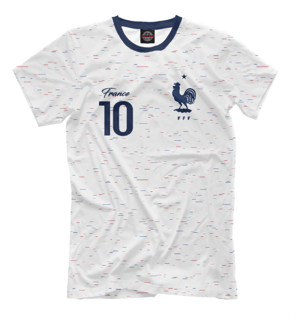 Мужская футболка с изображением Килиан Мбаппе - Сборная Франции цвета Молочно-белый