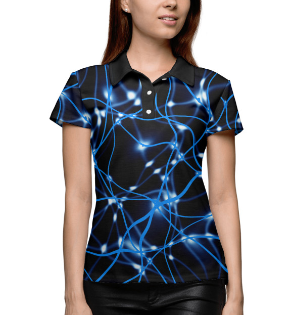 Женское поло с изображением Matrix цвета Белый