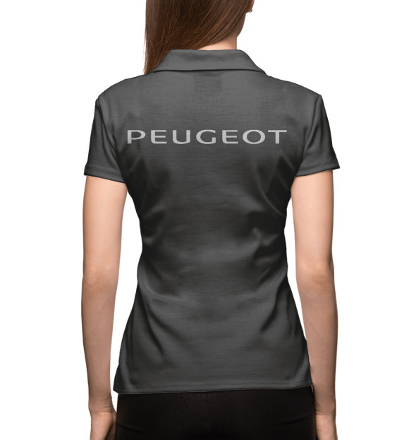 Женское поло с изображением Peugeot цвета Белый