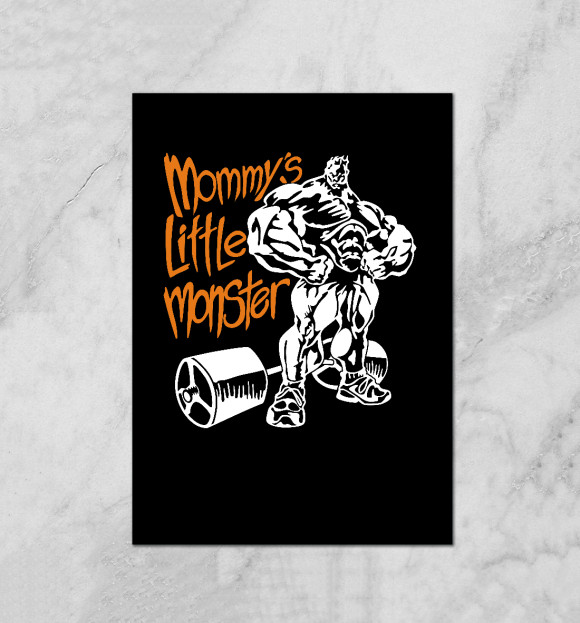 Плакат с изображением Little monster цвета Белый