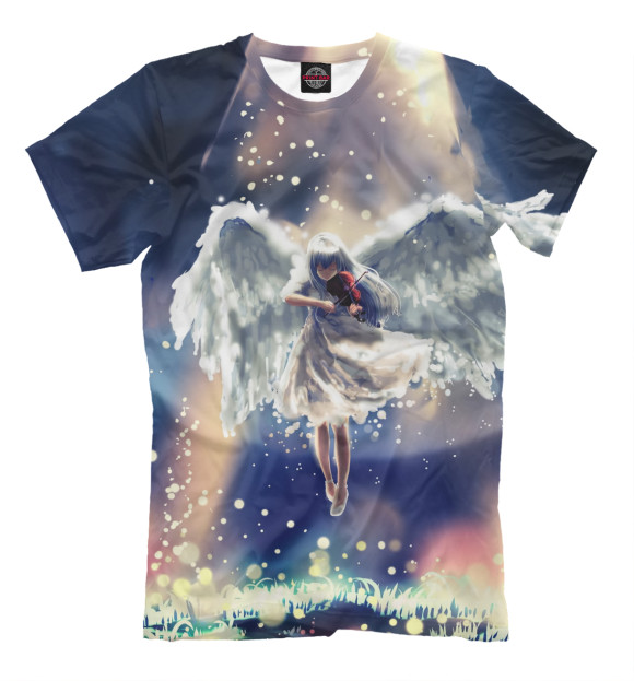 Мужская футболка с изображением Angel Beats цвета Серый