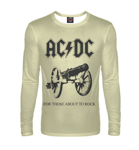 Мужской лонгслив с изображением AC/DC цвета Белый