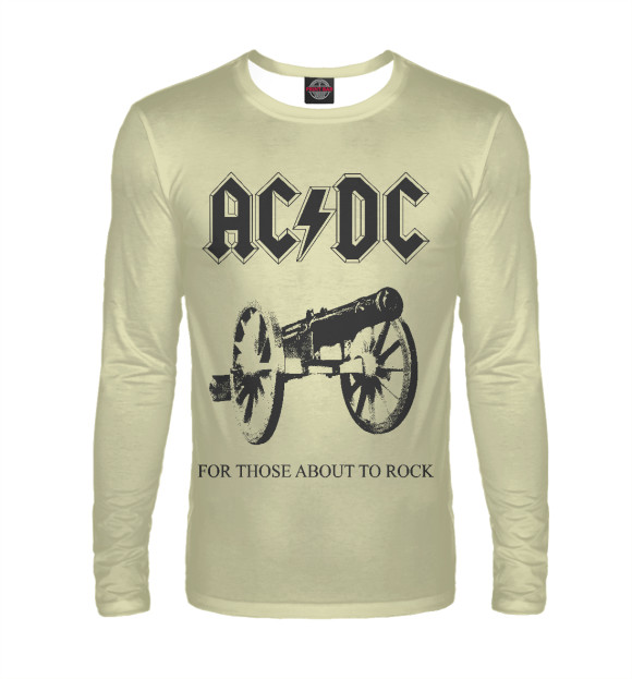 Мужской лонгслив с изображением AC/DC цвета Белый