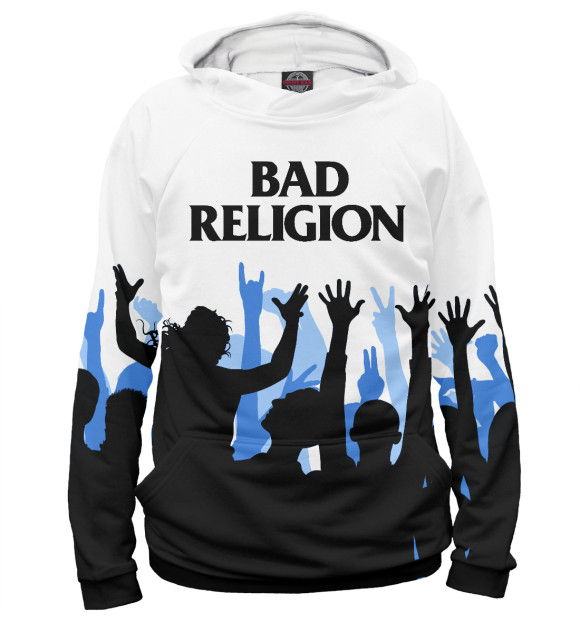 Мужское худи с изображением Bad Religion цвета Белый