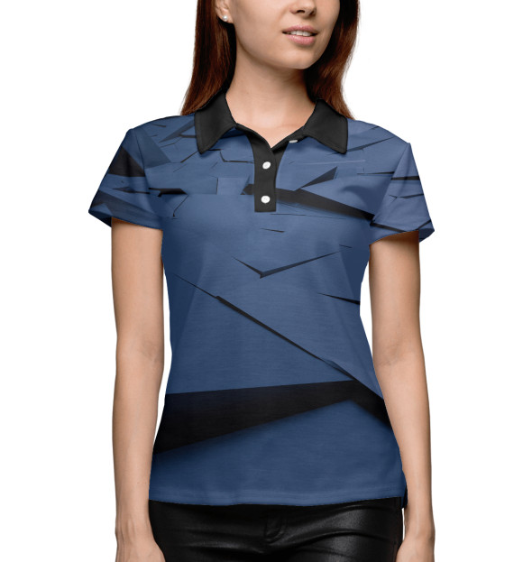 Женское поло с изображением Абстракция преломлений цвета Белый