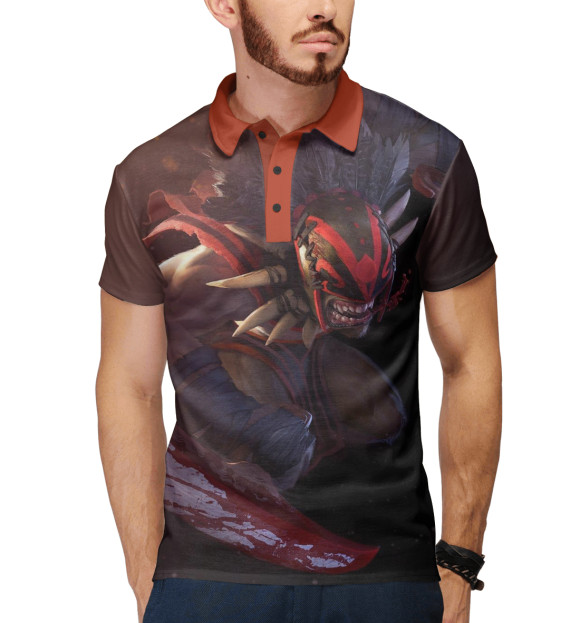 Мужское поло с изображением BloodSeeker цвета Белый