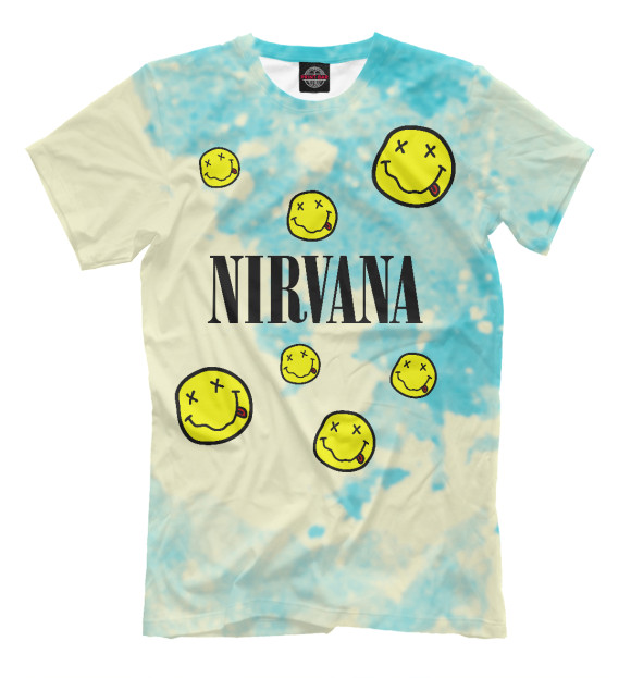 Мужская футболка с изображением Nirvana цвета Бежевый